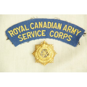 Ensemble d'insignes Royal Canadian Army Service Corps 2ème GM