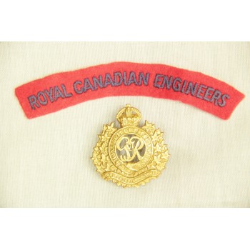 Ensemble d'insignes Royal Canadian Engineers 2ème GM