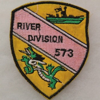 INSIGNE TISSUS RIVER DIVISION 573 US NAVY VIETNAM