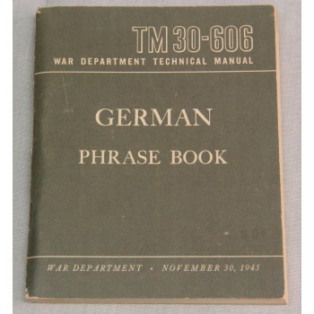 LIVRET GERMAN PHRASE BOOK US ARMY 2ème GM