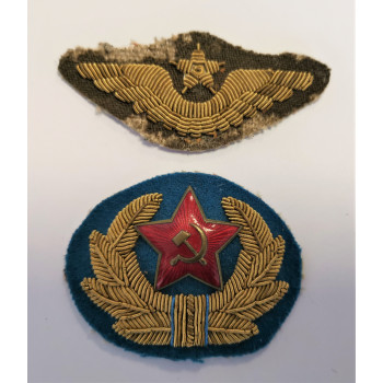 INSIGNES DE COIFFURE OFFICIER AVIATION SOVIETIQUE 1939-1945
